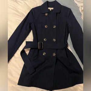 41 Hawthorne Crue Belted Navy Trench Jacket